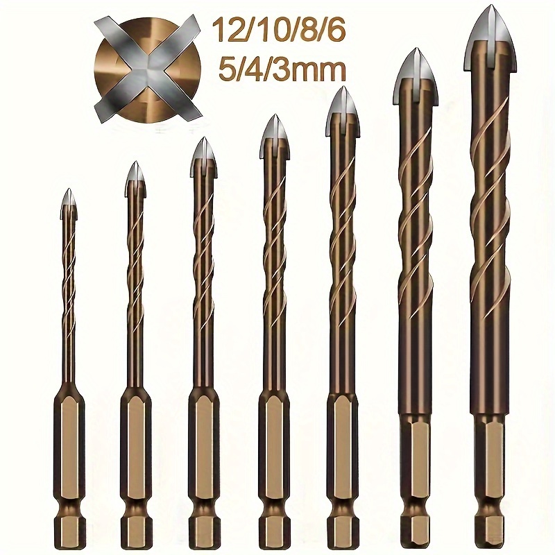 

7pcs -hardness Steel Bit Set - Sharp For - (, , , , ) Hex & Reamer Kit, 3-12mm