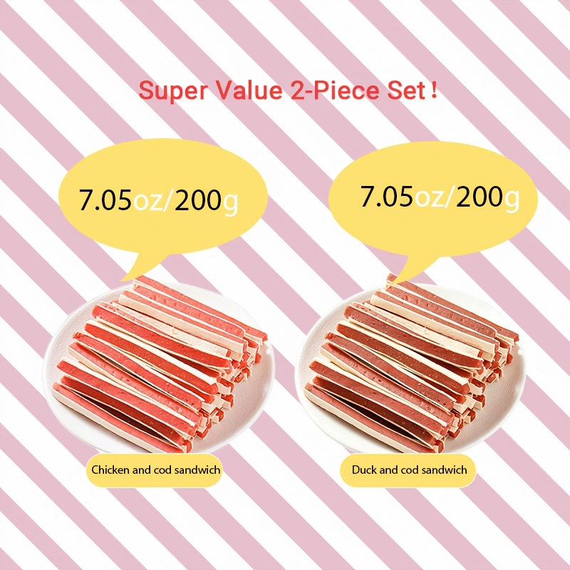 Image of Chicken And Cod Sandwich, 200g Each, Healthy Daily Snacks For All Breeds