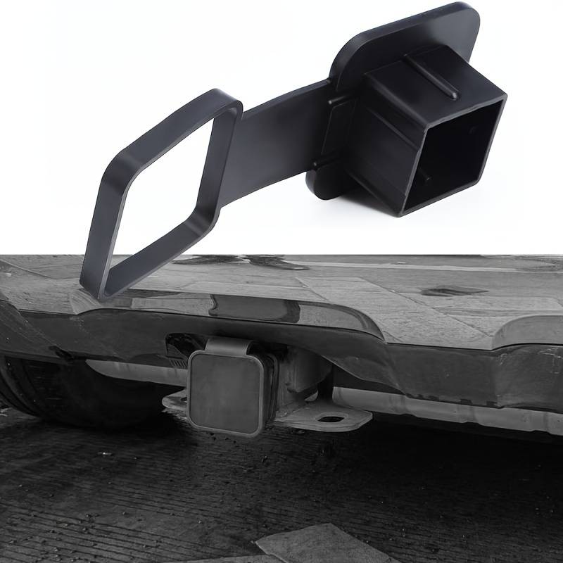 JTtrading 2-Inch Square Trailer Hitch Cover Plug – Black, Aluminum/Plastic/Rubber – Dustproof, Foldable