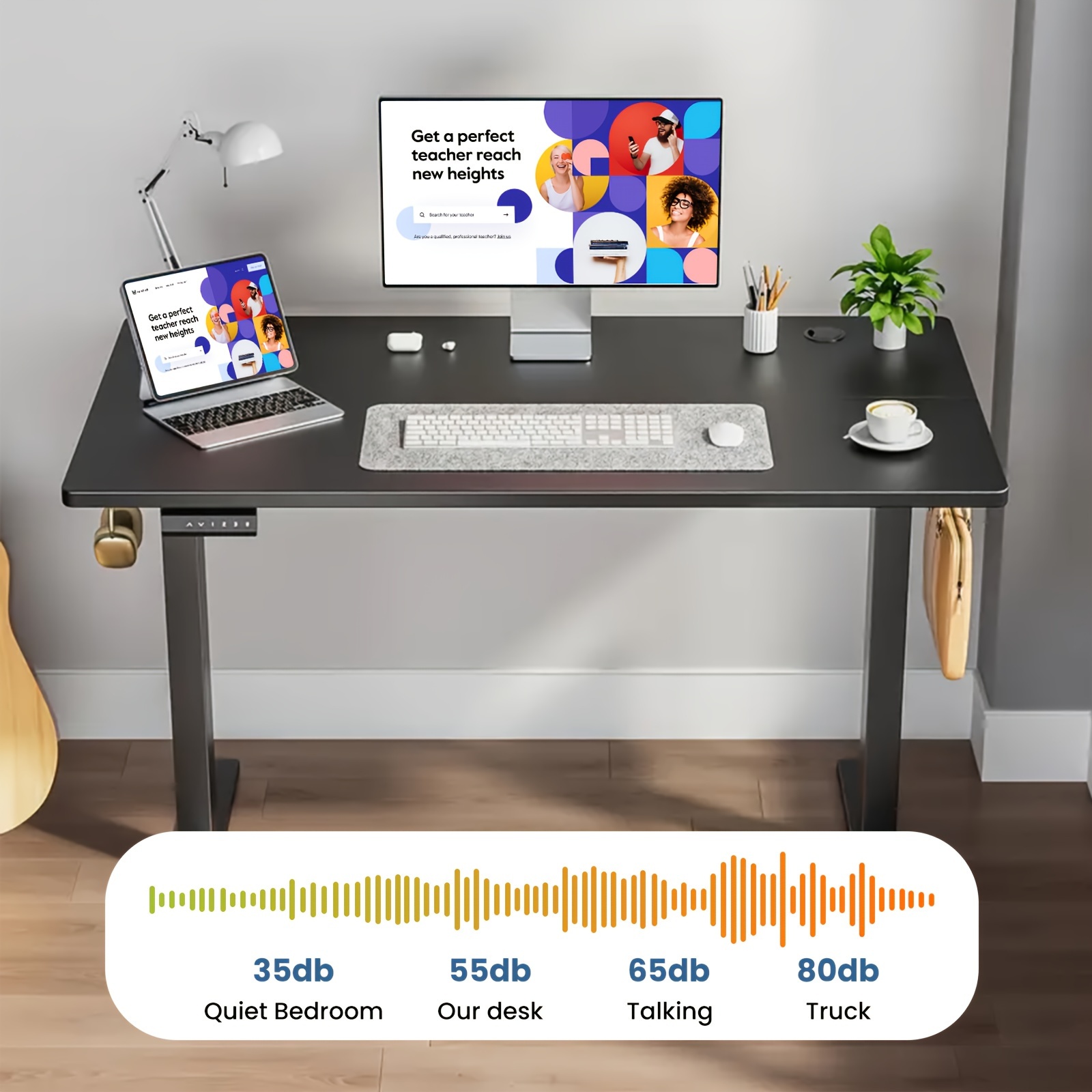 

Standing Desk Frame - Adjustable Desk Frame, Sit Stand Desk Frame, Smart Controller System For 43''-71'' Desk Top, Diy Workstation ( Frame Only)