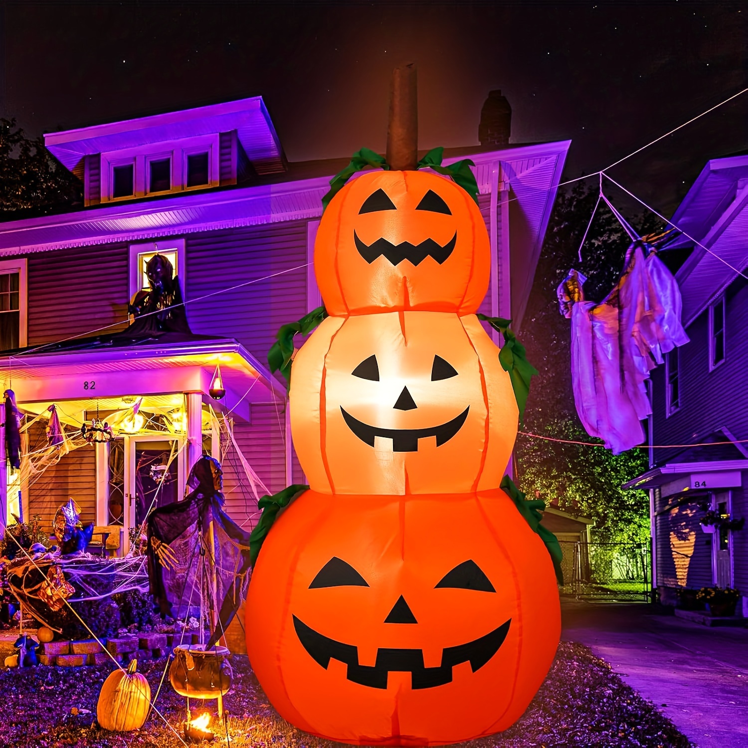 

4ft Halloween Inflatable Pumpkin, Outdoor Patio, Halloween Pumpkin Decoration Garden With Led Lights