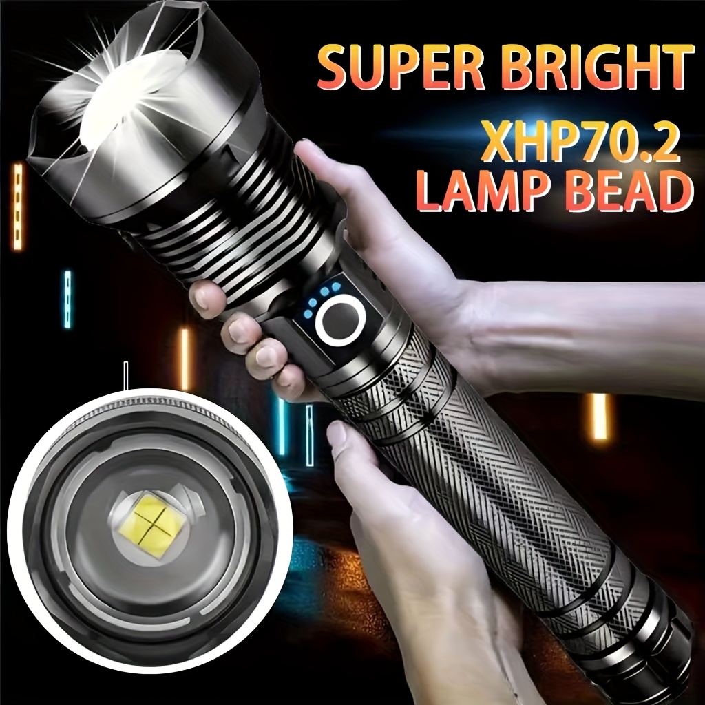 

High P70 Rechargeable Led Tactical Flashlights, Hand Torch With 3 , Powerful Handheld Flashlight Lamp For Camping Emergencies Outdoor, Hiking, Garden, Farm