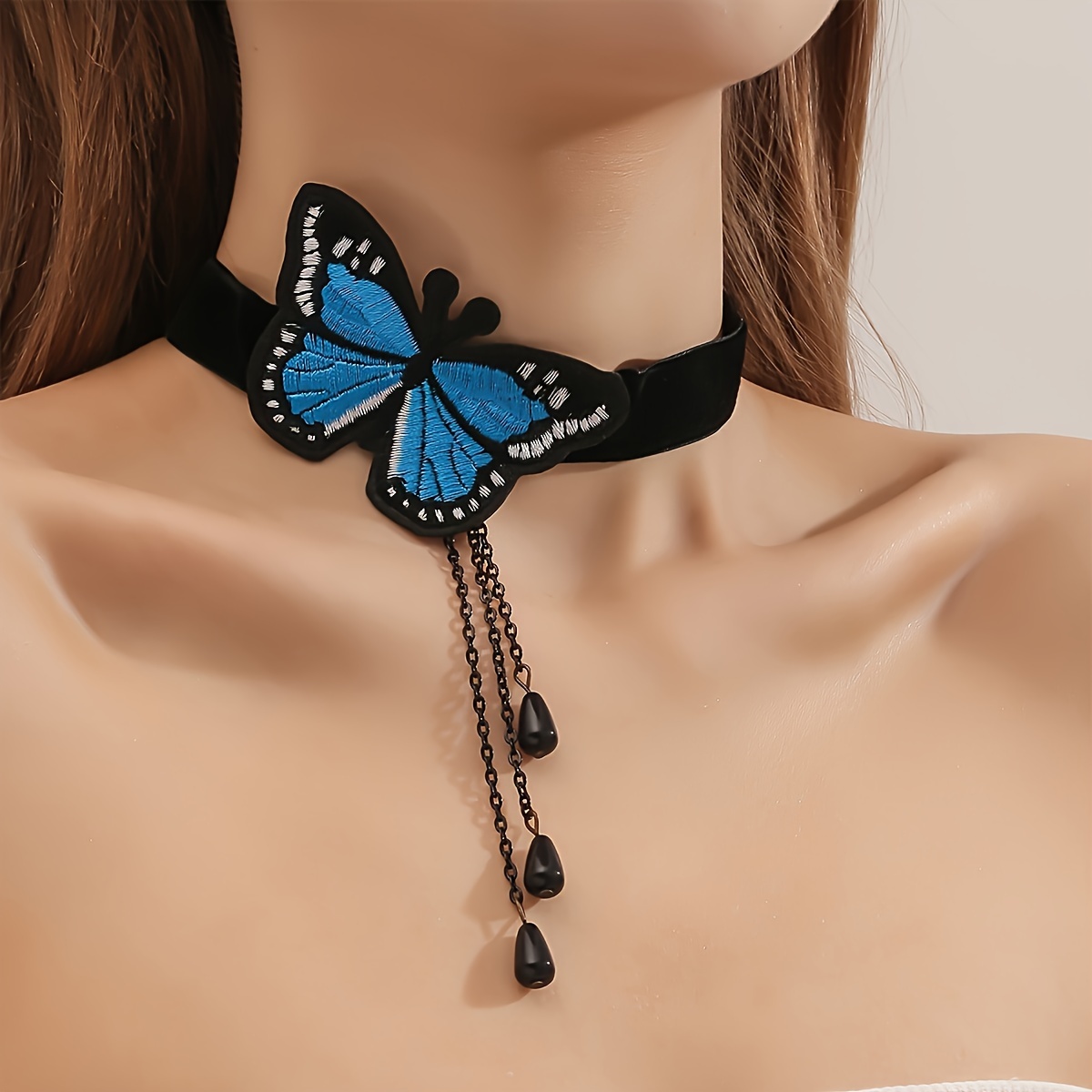 

Collier papillon chic pour les fêtes - Idéal pour les occasions festives et les amoureux de la pierre de naissance de mai