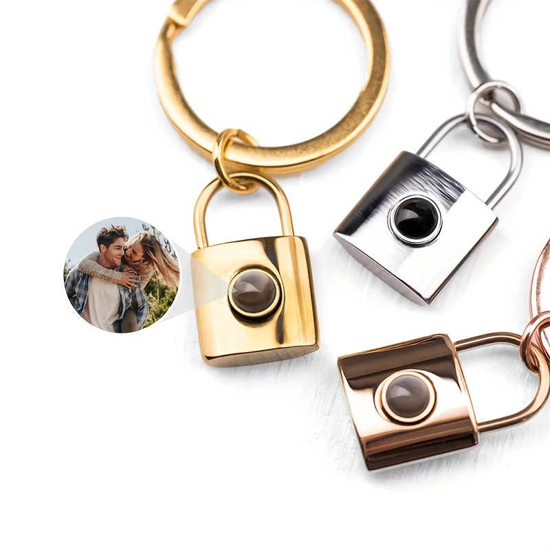 

Custom Photo Projection Keychain – Stainless Steel Personalized Picture Keyring – Novelty Engraved Key Chain For Women – Unique Gift – Single Piece With Ring Buckle