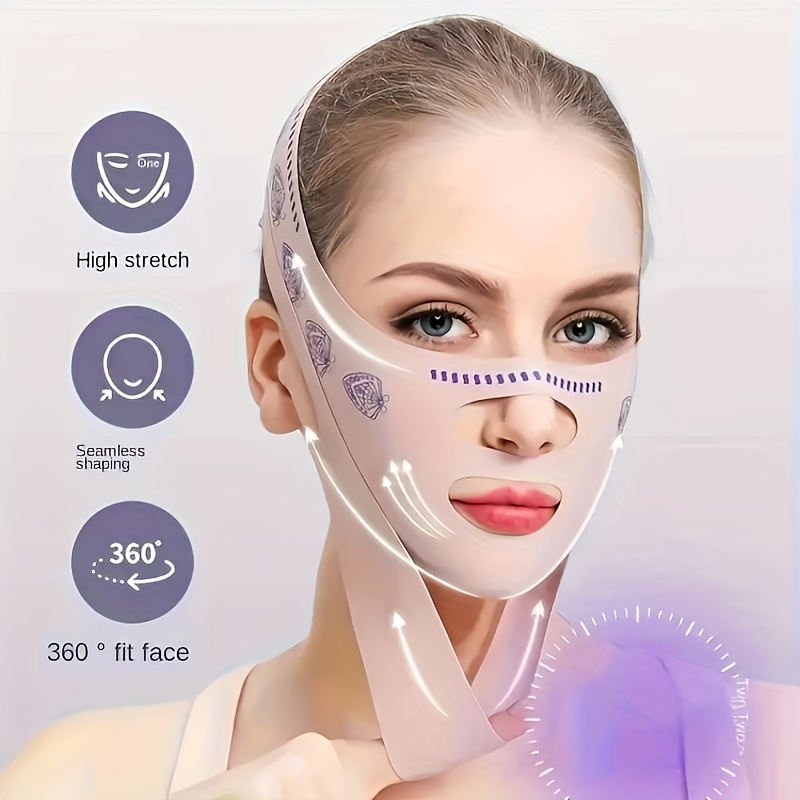 

1pc Silicone Lifting Mask - Reusable Face Slimming Belt For Women And Men - Chin Strap Face Lift Belt, Unscented, No Power Supply Needed