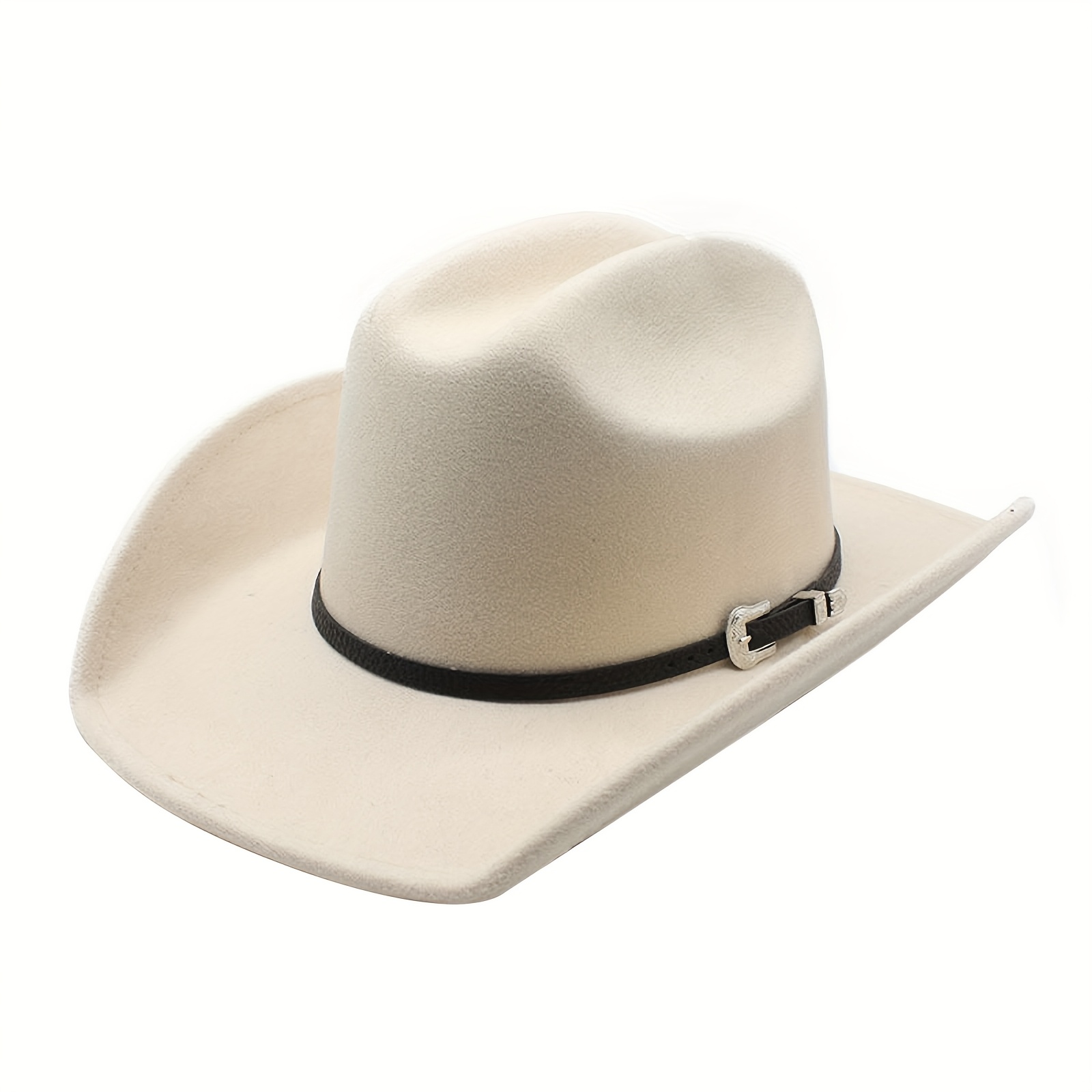 Unisex Western Hat: Felt Wide Brim Soft Felt Hat With - Unisex