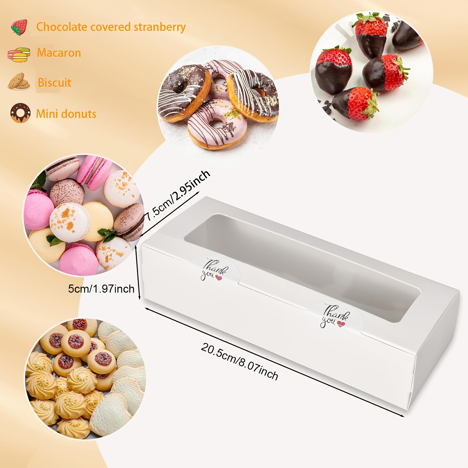 TEMU Of 50 Macaron Boxes Designed To Hold Macarons, Complete With 50 Stickers, Perfect For Home Baking Gifts