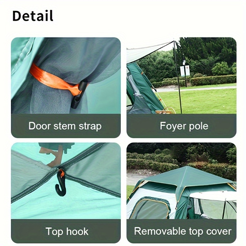 210d Oxford Cloth Dome Tent With Removable Top Cover Mesh Windows And ...