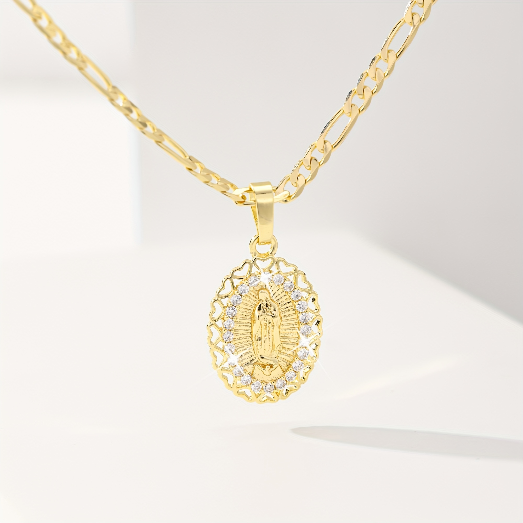 E-shop Elegante Halskette im Bohemian-Stil mit Anhänger, 14K vergoldenetes Kupfer mit 3A Zirkonia, für und Hochzeit, perfektes Geschenk für Frauen,