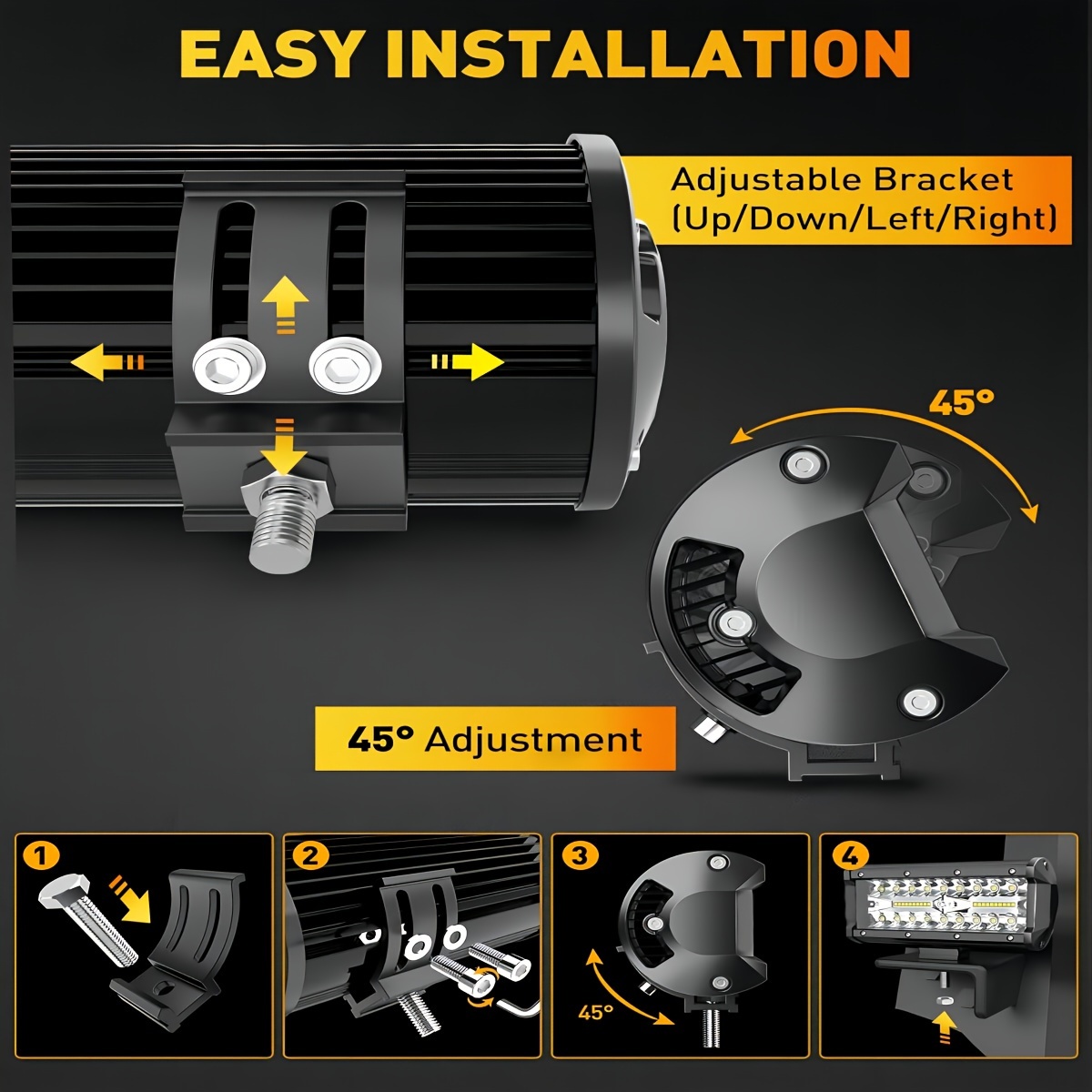 Led Work Lights Spot Flood Combo High Brightness Suvs Atvs - Temu