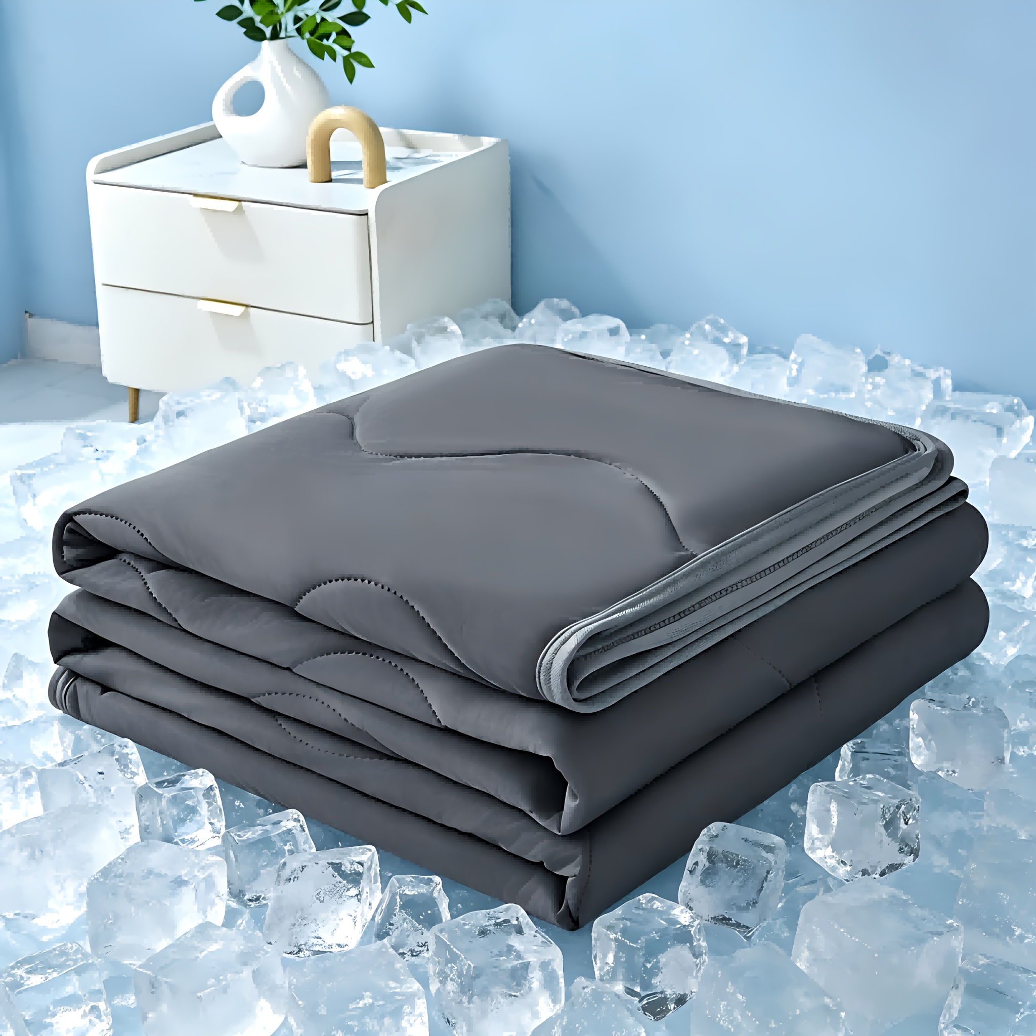 1pc Cooling Blanket For Hot Sleepers King Queen Full Twin Size, Soft Lightweight Throw Blanket Comforter Quilt For Couch Bed, Spring Summer Cozy Cold Blanket For Father Mother Day Gift