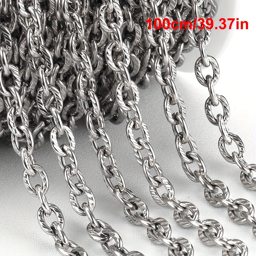 TEMU 1 Metro Catena a Cavo Ritorta Intagliata in Acciaio Inossidabile 6Mm di Spessore Collana Bracciale Creazione Gioielli Catena per Gioielli