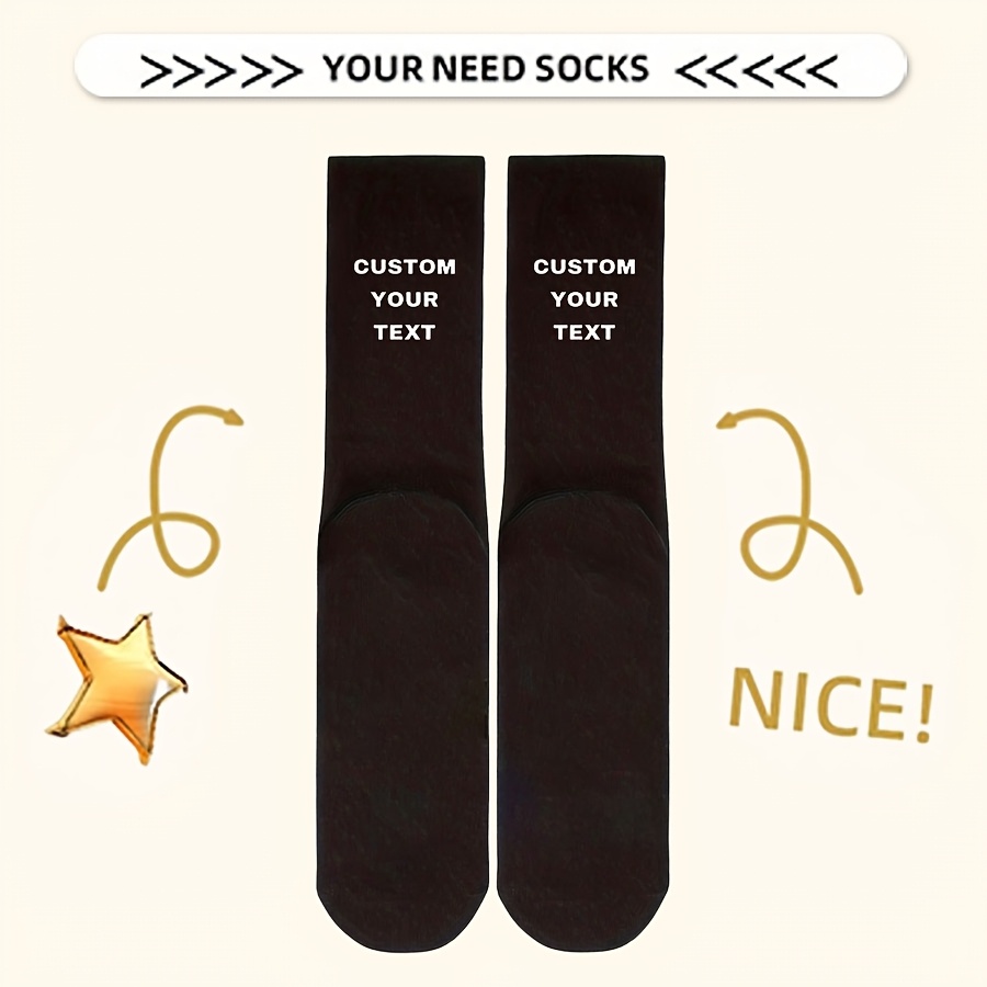 TEMU 1 Paire de Chaussettes pour Femmes avec Personnalisé, Chaussettes Visage Personnalisées, Chaussettes Couple, Chaussettes Photo Personnalisées,