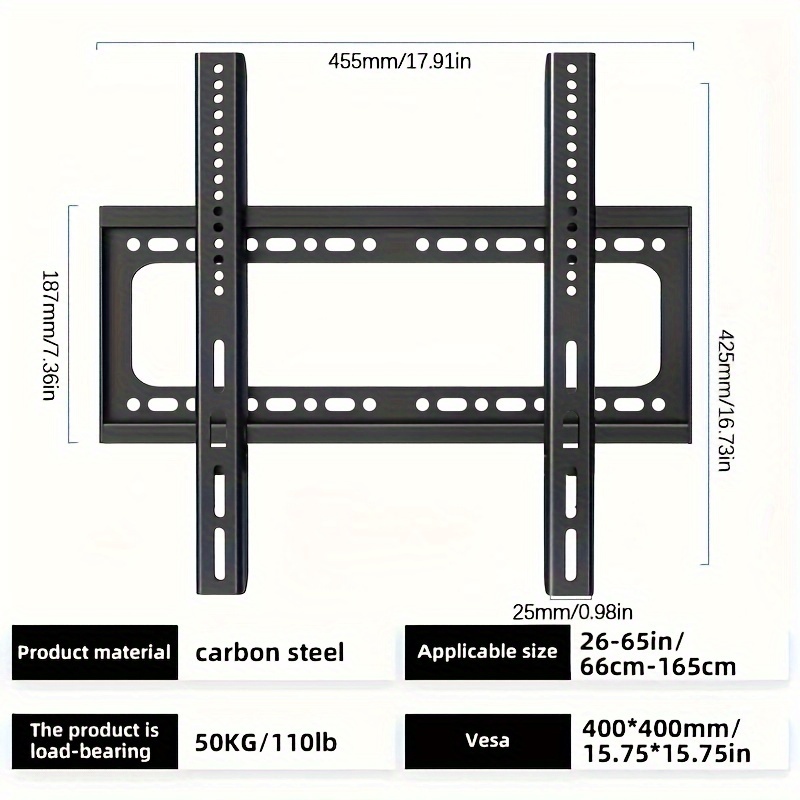 

[ ] Metal Tv For 32-70" - -theft, , Vesa 4x4cm , Supports Up To 100lbs - For Decor