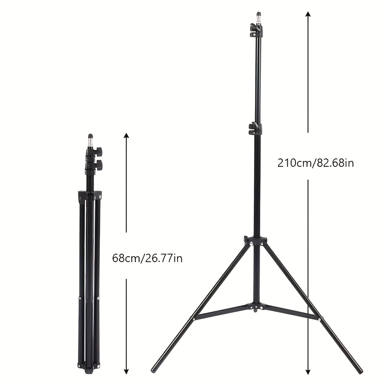 TEMU 82.68in Ultra-lightweight Extendable Phone Tripod Stand - Adjustable Selfie Stick With Cell Phone Holder, Carry Bag, And Universal Compatibility