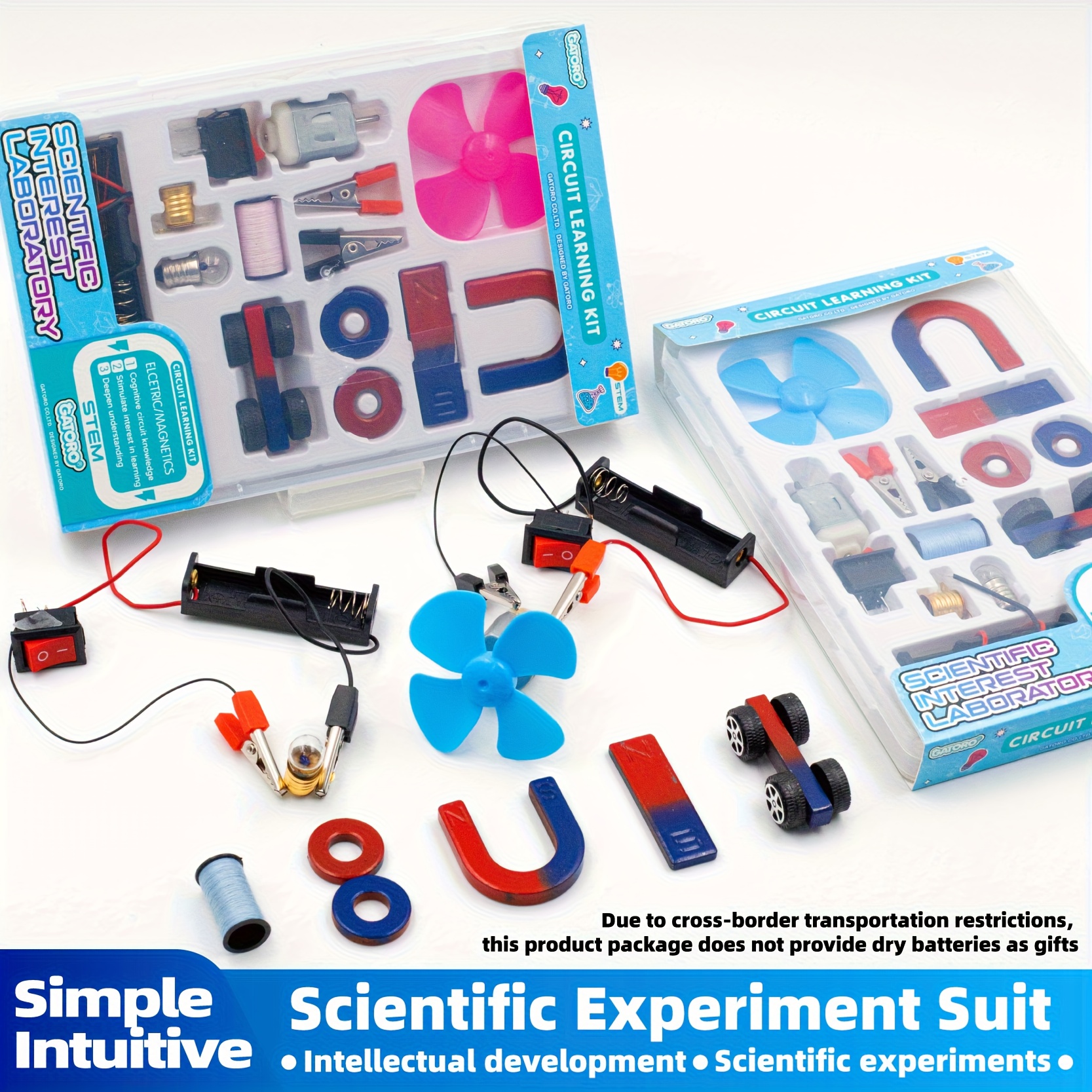 stem circuit with led bulbs battery box lamp holder switch educational science experiment set for teachers international science education organization english instructions science international science education materials stem project bo Product details 0
