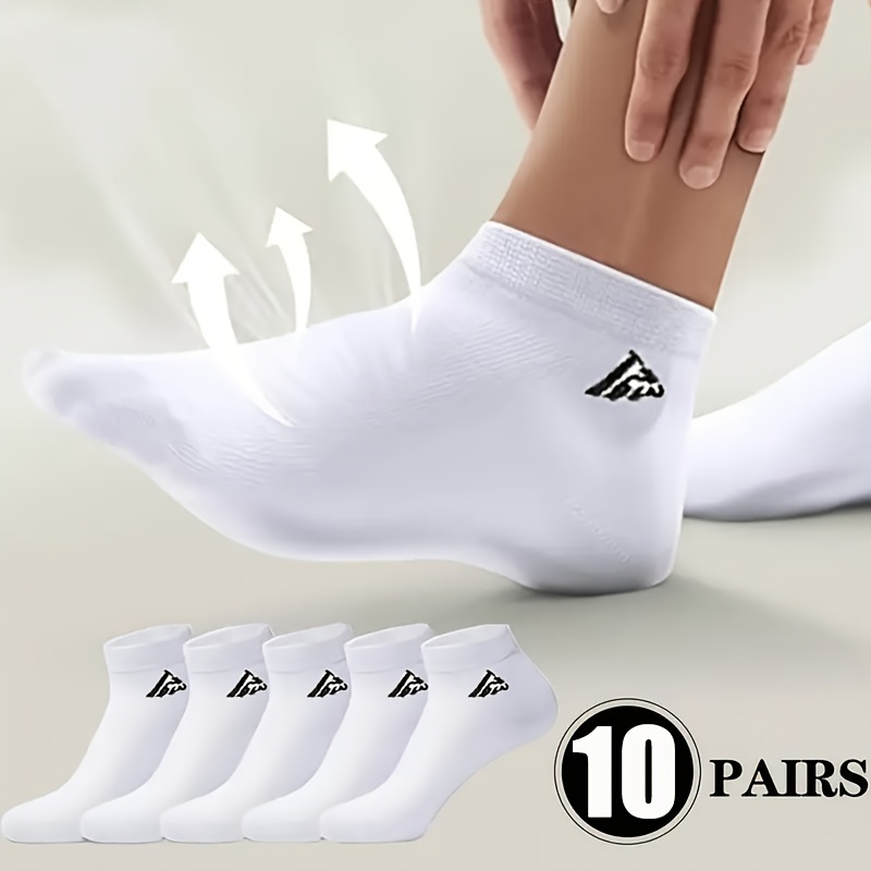 E-shop 10 Paar schwarze und weiße, stylische und einzigartige geometrische Herren-Socken - Bequem und atmungsaktiv, und vielseitig, geeignet für