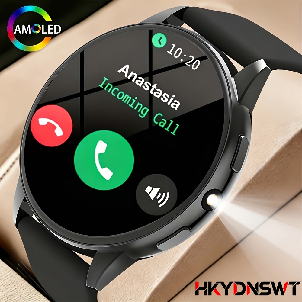 item picture new 2026 model fashionable round smartwatch full touch hd screen wireless calling multiple sports   music control sedentary reminder wallpapers weather updates usb charging multi functional wearable compatible with iphone and  