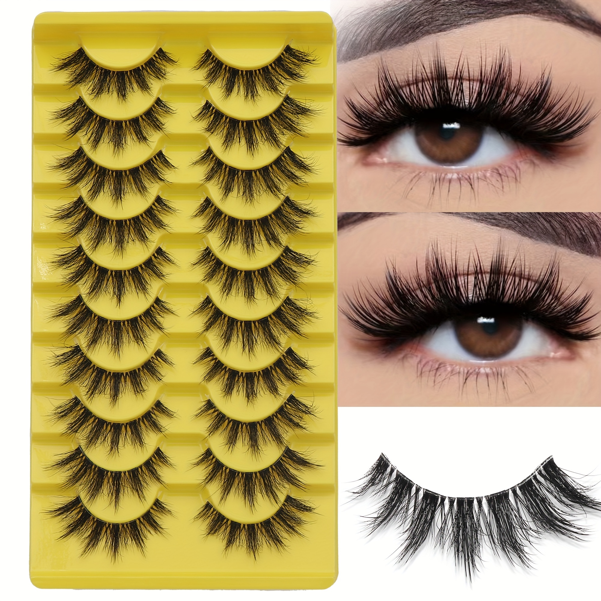 

Voluminous 3d Cat Eye Lashes: Soft, Thin, And Dramatic - Suitable For Beginners And Perfect For Parties And Travel