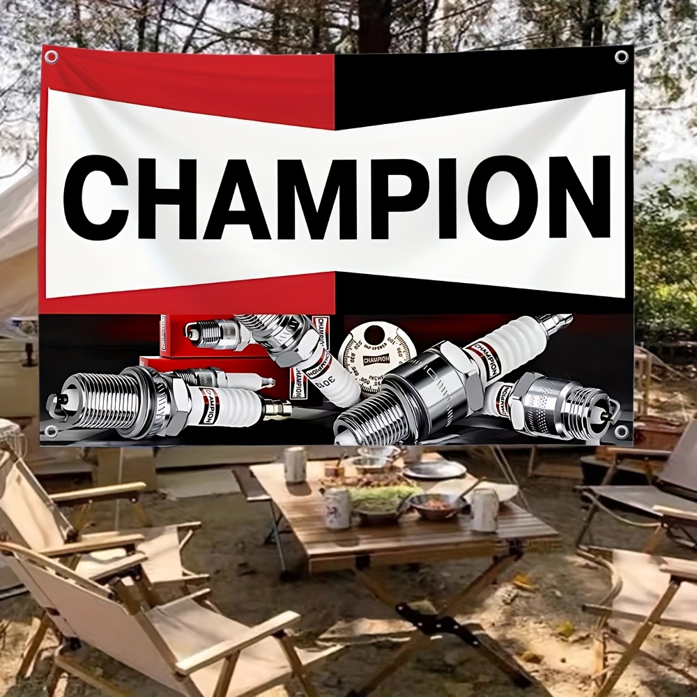 TEMU 2d Flat, 2d Plane - 2d Plane - 1pc 2d Printed C-champions 3x5/4x6ft Automotive Accessories Wheel Racing Flag, Hanging Flag, Material, Printed