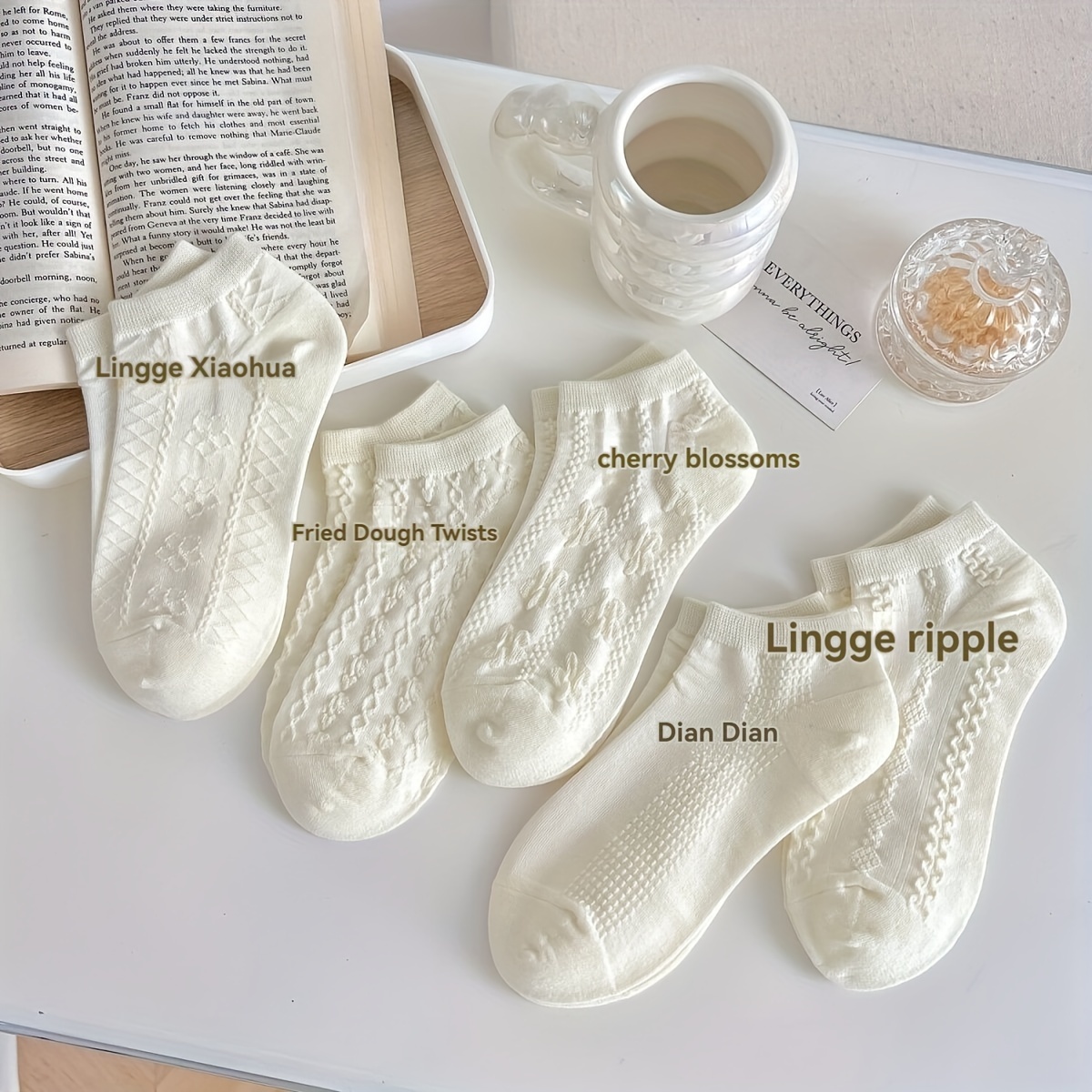 

5 Pairs, White Jk Socks, Women's Short Socks, Thin Summer Style, Ins Trendy, Cute, Hollow Mesh, Breathable, Student Boat Socks