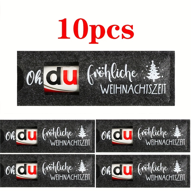 German Christmas Gift Bag, "oh, Merry Christmas Season" In German, Christmas Gift Chocolate Box Felt Gift Packaging, Christmas Gift, Santa Claus Gift