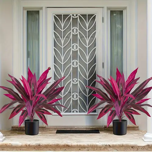 2pcs large lily blood tree plant artificial simulation greenery suitable for wedding courtyard green perfectly suitable for anniversaries and easter mothers day st patricks day palm festival
