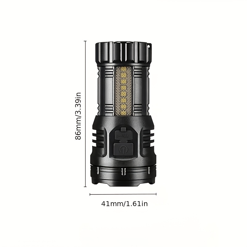 Image of Led Flashlight With 1800mah Usb Rechargeable Battery, Multiple Lighting , Side Light, Cob , Cap Clip, And Magnetic Base - Ideal For Hiking, Camping, Outdoor Activities, And Travel