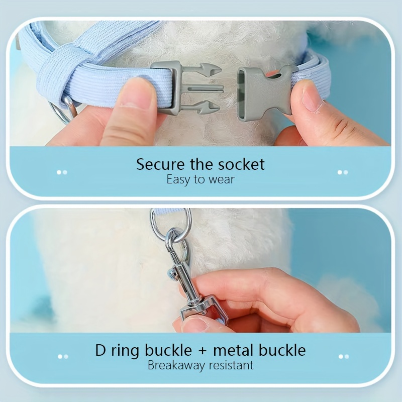 dog harness vest with leash reflective cat harness and leash set for small and medium dog adjustable pet vest escape proof breathable puppy harness details 5
