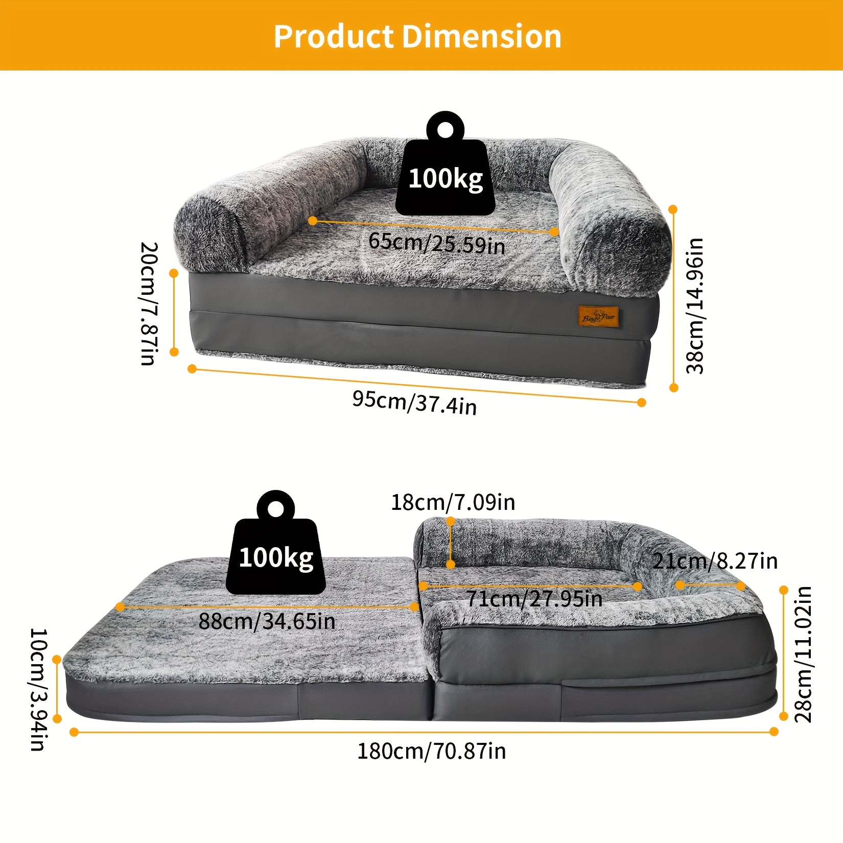 TEMU Human-sized Plush Dog Bed 180cm Orthopedic Dog Sizes With Foldable Design For Winter - Ideal For Napping And Snuggling, |modern Pet Bed|luxury