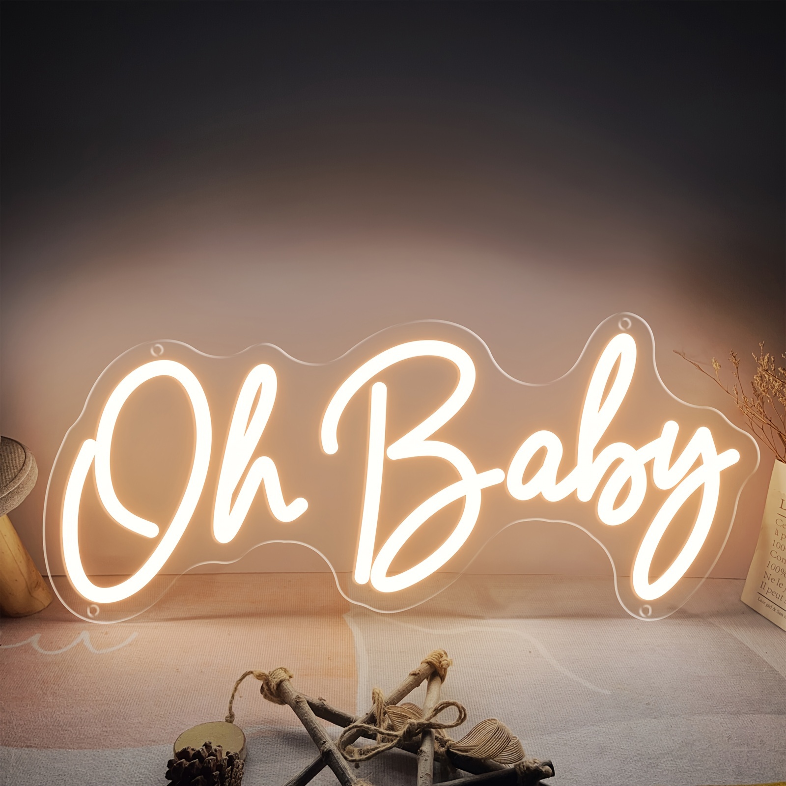 

Oh Baby Neon Sign, Suitable For Bedroom Children Room Wall Decoration, Couples Dating Decoration, Birthday Party Decoration Scene