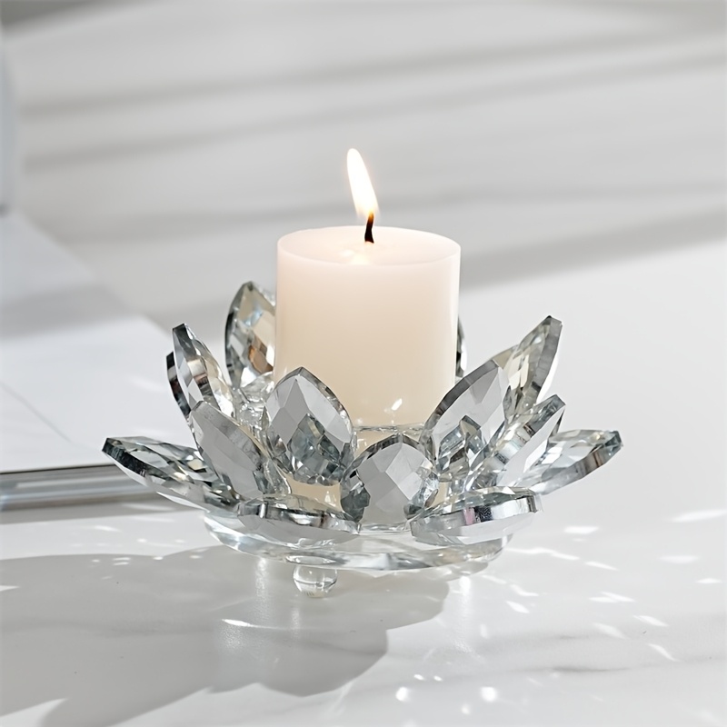 Elegant Polished Candlestick, Theme Tabletop Decor, Middle Eastern Style Crystal Centerpiece For Party And Photo Lighting