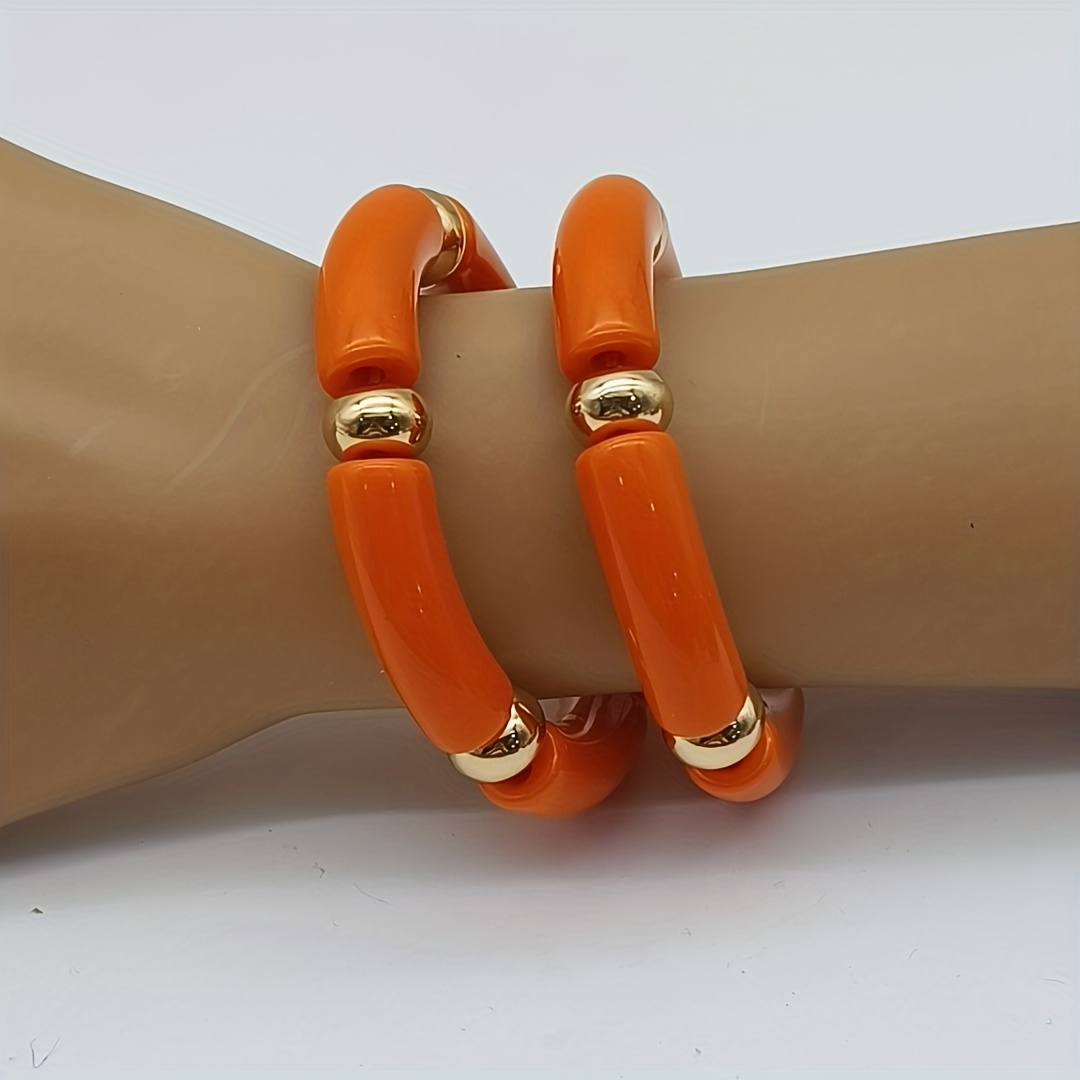 TEMU 2pcs Fashionable Curved Bangle Set, Vintage Geometric Three-dimensional Elegant, , Sexy, Romantic, Cute, Sweet, And Beautiful Bohemian Style