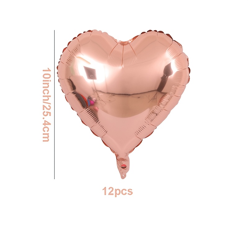 12pcs 10-inch Rose Foil Balloon Set, Camping Theme Party Decorations, Graduation Bridal Gift Party Background Decor, Wedding Birthday Shower Party Decor Supplies