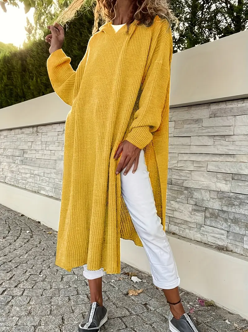 womens 2024 autumn winter hooded slit long sweater dress - Temu womens 2024 autumn winter hooded slit long sweater dress - Temu