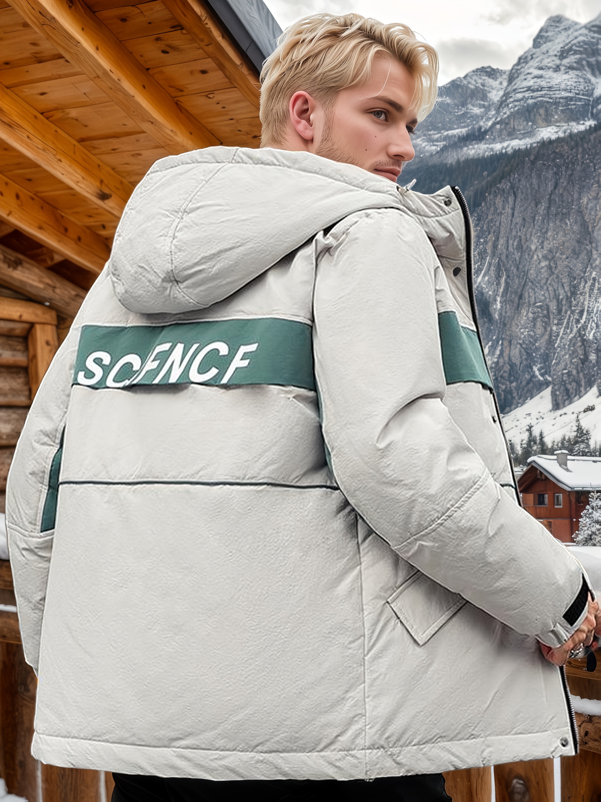 Men's Autumn/Winter Hooded White Duck Down Jacket
