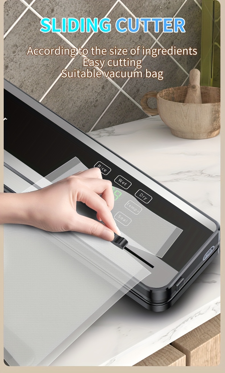 multi function automatic food sealer portable wireless vacuum sealer with manual start pause digital charging display snack bag sealing machine long food preservation for home use compact and design suitable for kitchen and Product details 2