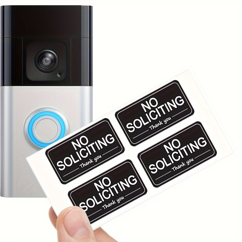 

4-pack Pet No Soliciting Stickers For , Waterproof 2x1 Inch Signs For Home & Office, Durable Adhesive Video Doorbell Labels