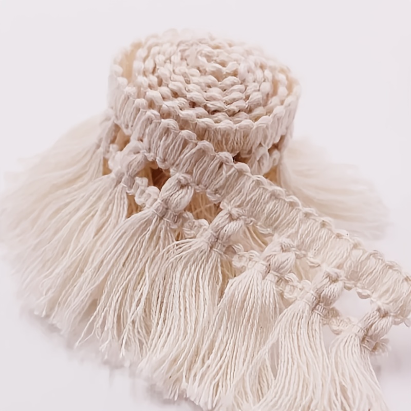 1 Yard Fringe Lace Fabric For Clothing, Tablecloth, Dress Sewing, 4.5cm Wide Thread Fringe Lace, Diy Apparel Accessory Lace, Home Textile Scarf Accessories, Sewing Edging, Decoration > Fringe Trim