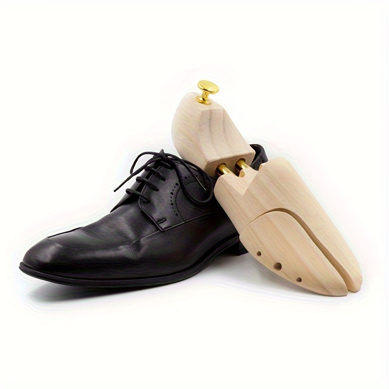 1 par de formadores de zapatos para hombre y mujer, ajustables de madera de pino