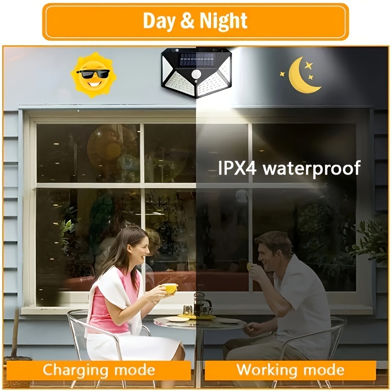 2pcs solar wall lights with   leds motion sensor 3     for backyard garden fence patio front door garage deck outdoor camping 3