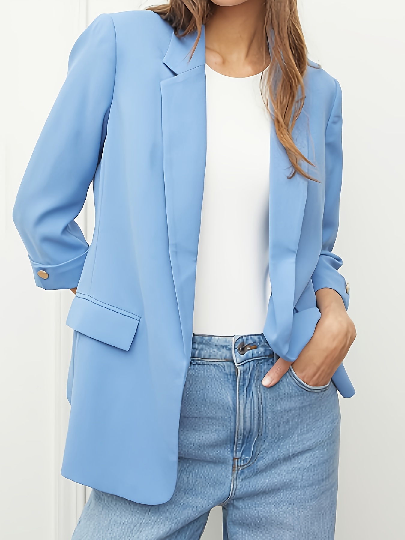 womens lightweight office party jacket three quarter Temu United