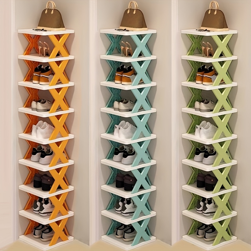 Simcat Schuhregal Faltbar – 5 Etagen, Beige, Platzsparend Für Schrank, Eingang & Garage