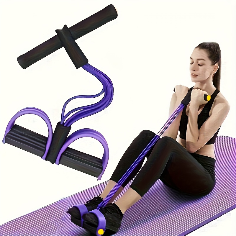 TEMU 6-tube Elastic Yoga Pedal Puller - Tpe Fitness Equipment For Full Body Stretching, Slimming & Muscle Training
