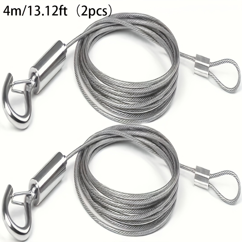 TEMU Lot de 2 attaches de câble réglables avec boucles métalliques - 1/2/3/4/5 m, cordons polyvalents durables et antirouille, adaptés pour rideaux,