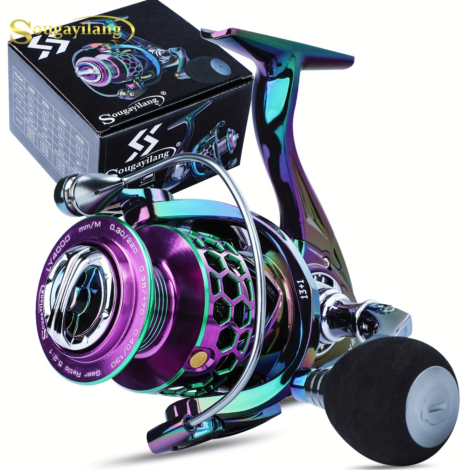 Sougayilang Fishing Reel Spinning Left/Right Interchangeable Spinner Gear  High Speed Smooth Bass Fishing Reels-AV4000 : : Sports, Fitness &  Outdoors