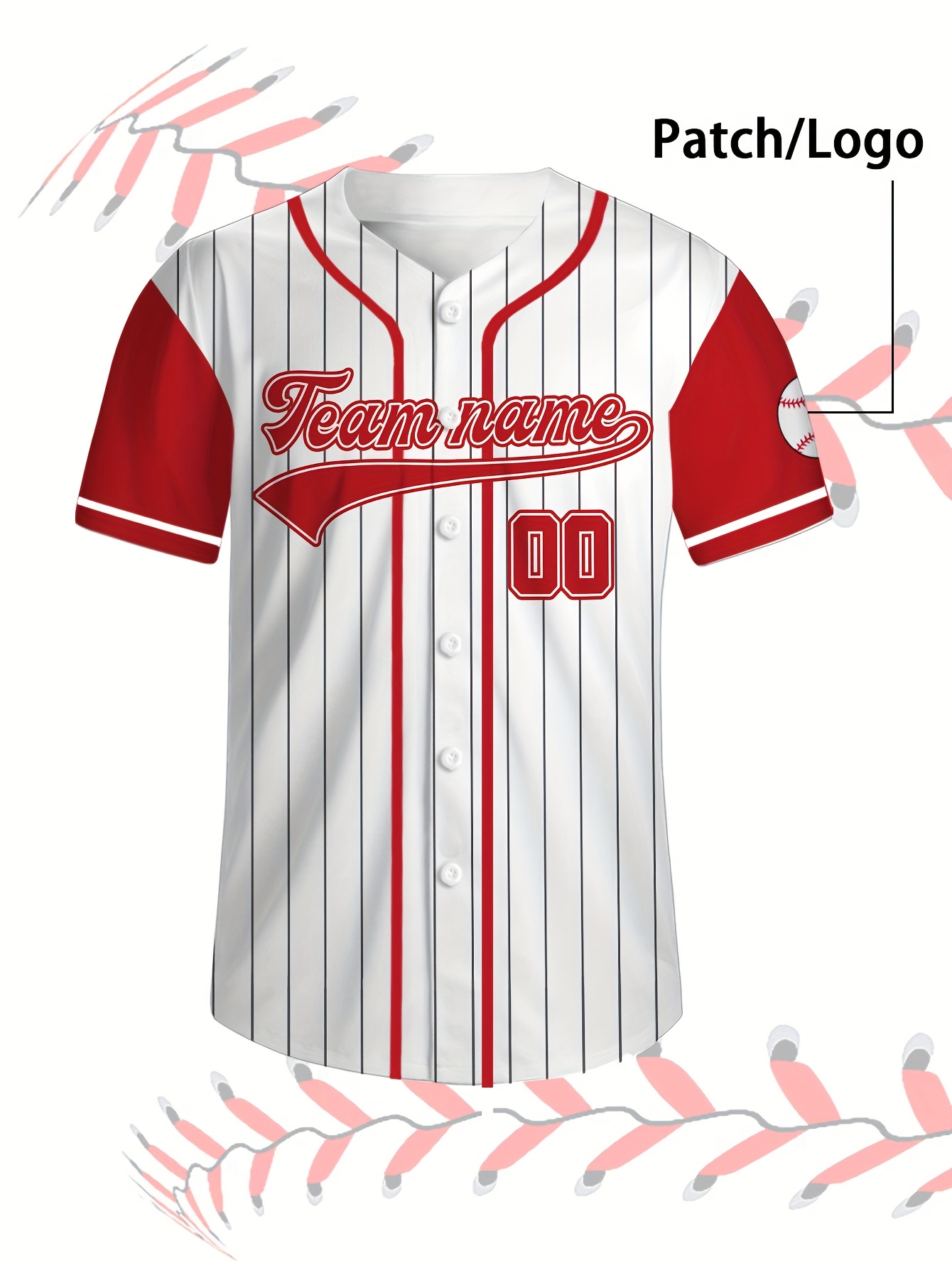 Maillots De Baseball Personnalisés - Nom De Votre équipe Et Logo - Boutons, Chimises Neuves