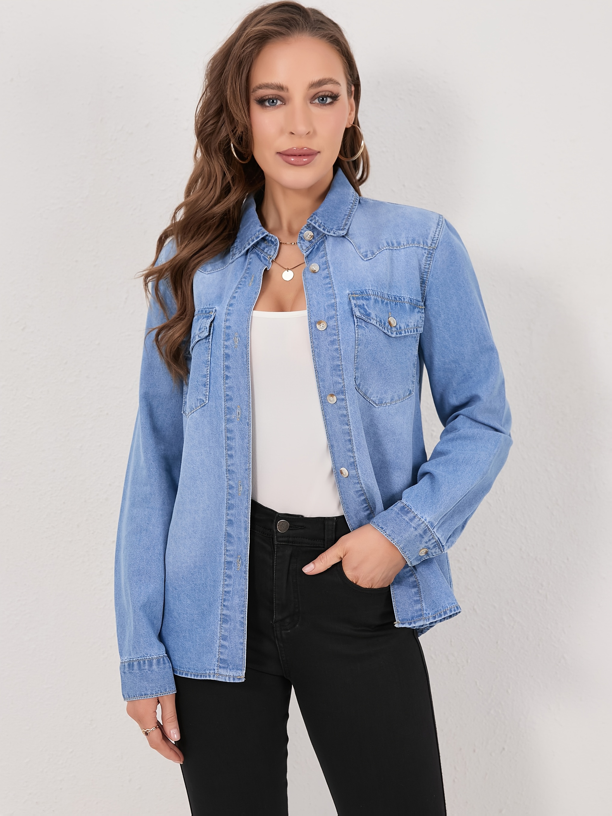 camisa no elástica mujer elegante blusa Temu Colombia