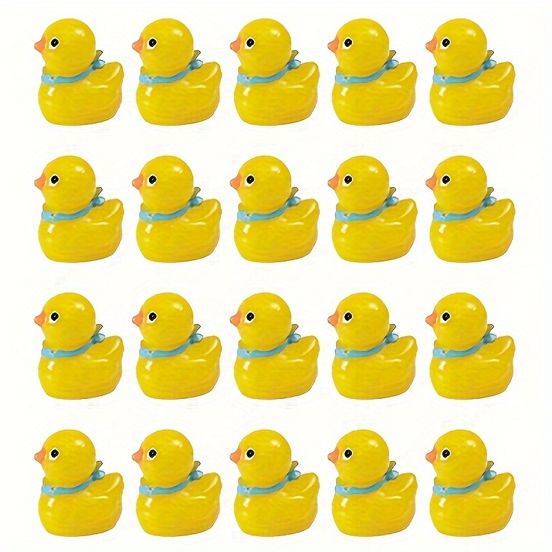 20PCS Little Yellow Duck Micro Landscape Decoration Tiny Toys