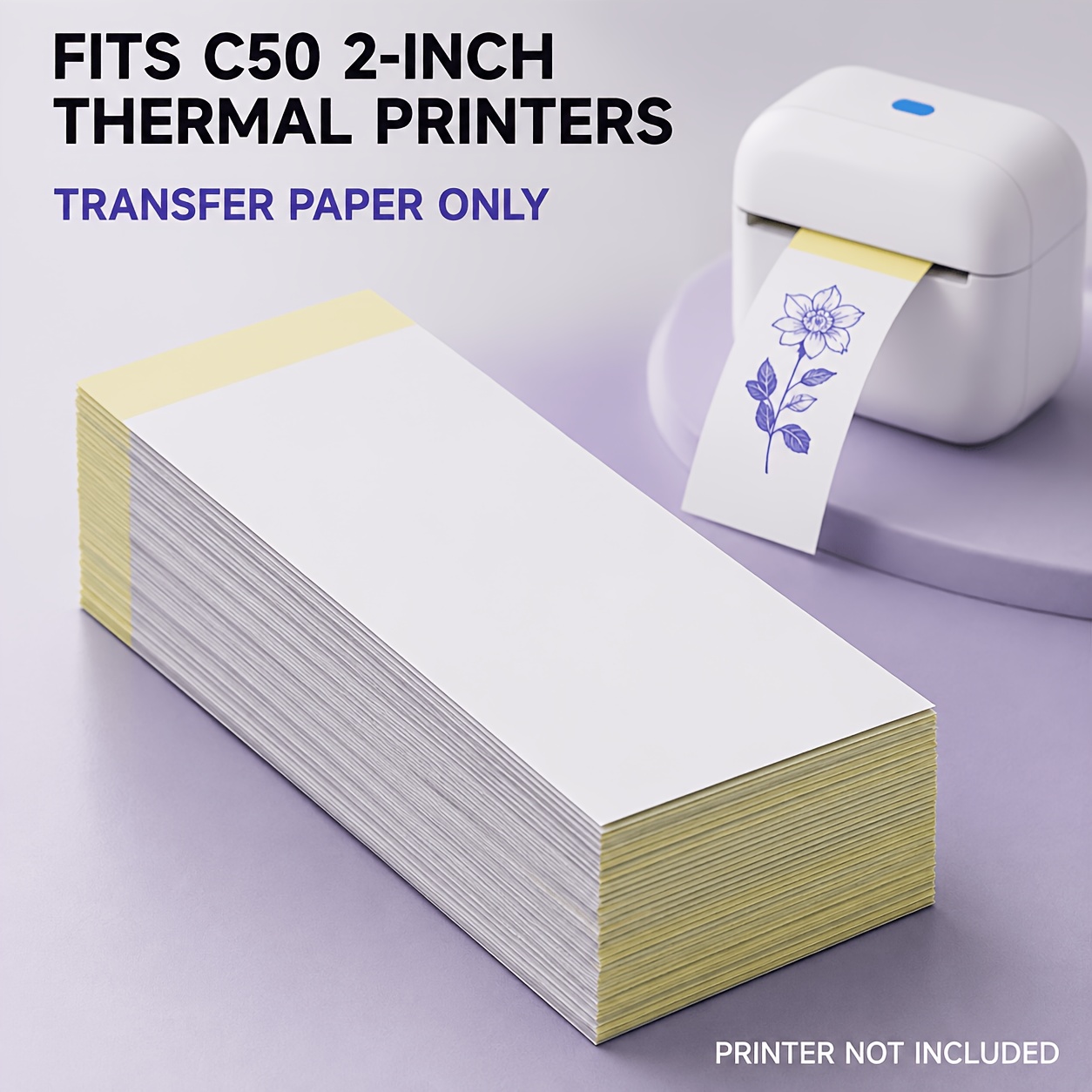 TEMU Tattoo Transfer Paper, 20 Sheets Of Tattoo Stencil Transfer Paper, Compatible With C50 Printer And Other Tattoo Printers, 130mm/13.0cm,